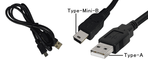 USB Type-A to Type-MiniB ケーブル