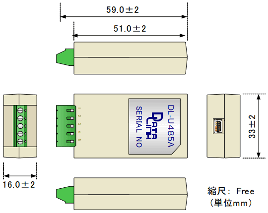 DL-U485A外形寸法