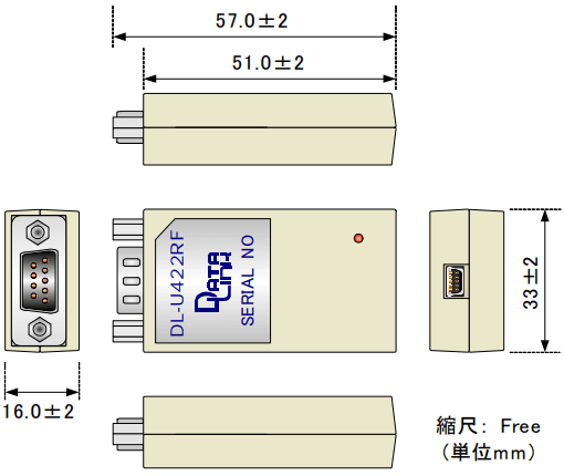DL-U422RF外形寸法